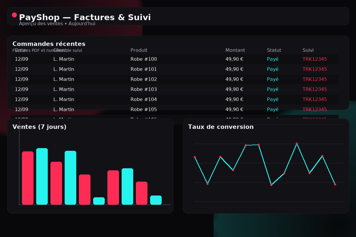 Interface vendeur PayShop